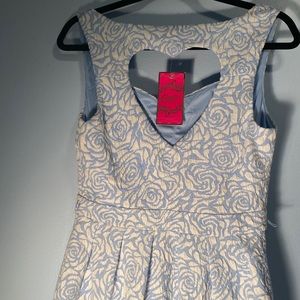 Blue rose dress with heart back size large